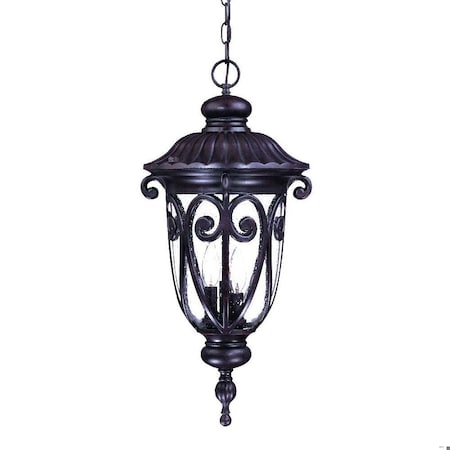 Homeroots 24.5 x 11.25 x 11.25 in. Naples 3-Light Marbelized Mahogany Hanging Light 397971